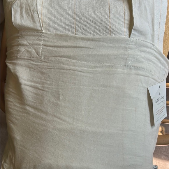 Hearth & Hand King Fine Line Gold/Cream Linen Blend 3 Piece Duvet Set